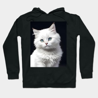 Adorable Cat Illustration - Modern Digital Art Hoodie